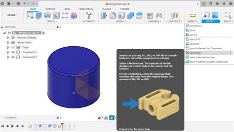 fusion 360 how to edit stl